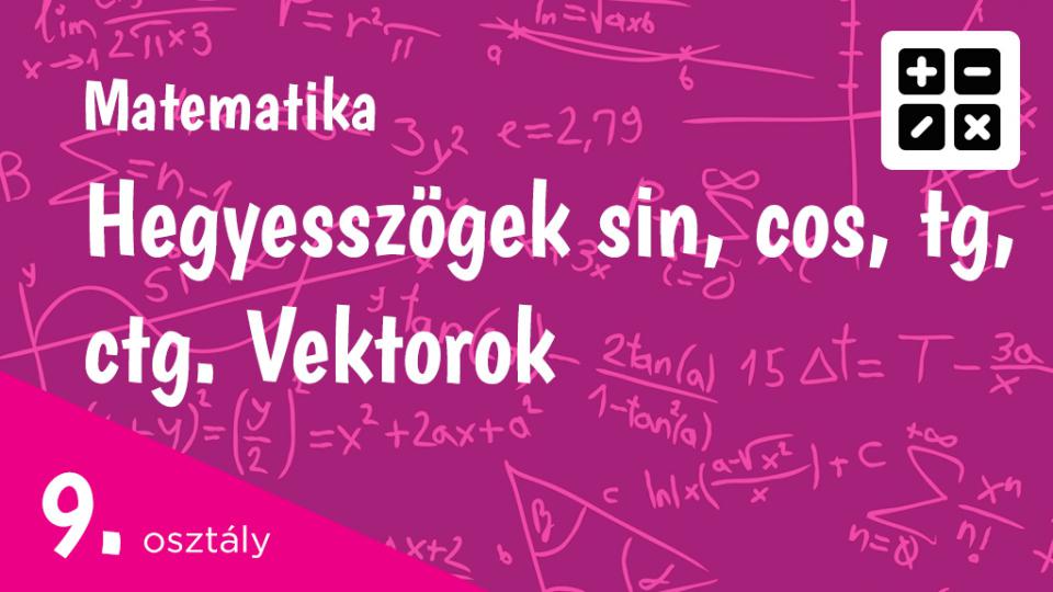 Hegyesszögek sin, cos, tg, ctg. Vektorok 9. osztály