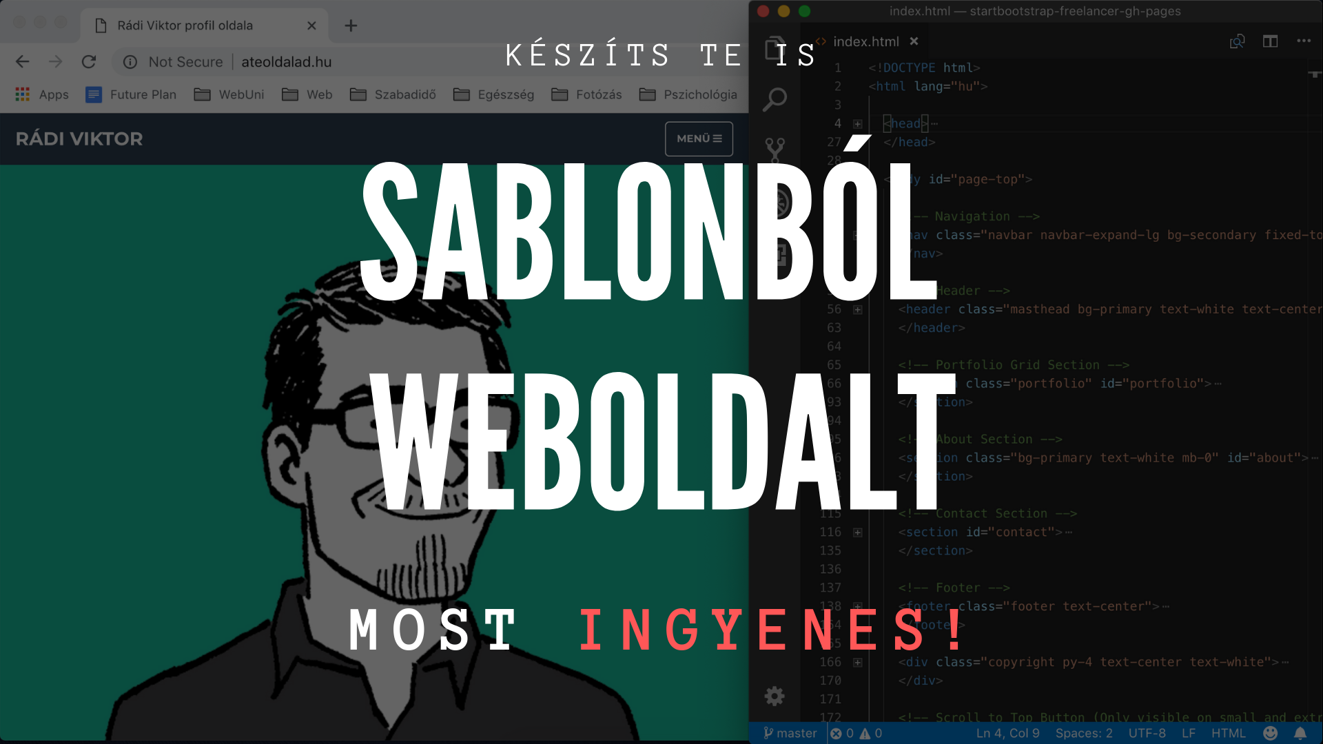 Weboldalkészítés HTML (Bootstrap 4) sablonból